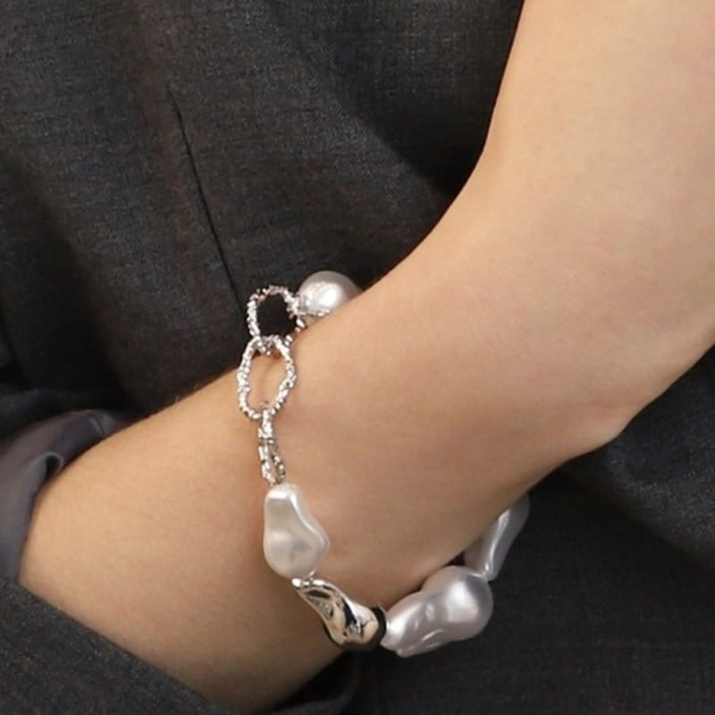 

ozel Baroque Pearl Twinkle Bracelet PB131B White Gold