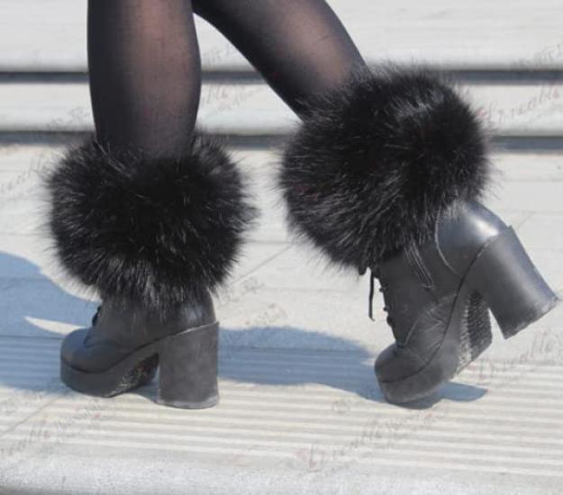 Ghete până la gleznă, manșete din blană artificială pentru vreme rece, set de 2 [IPENNYE] Încălzitoare, Încălzitoare, Huse de damă, Șosete, Colanți, Huse, Pentru femei,