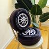 Versatile Car Tire-Shaped Throw Pillow Washable, All Season Cushion for Office Chair, Sofa, and Living Room Decor