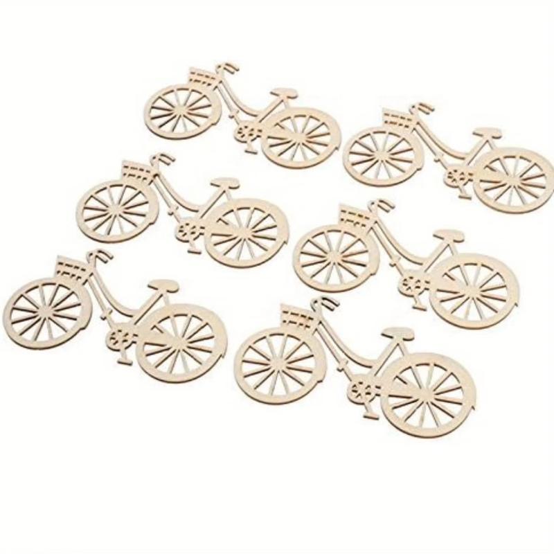 DIY Wooden Mixed Bicycle Shape Garniture Handmade Crafts Slices Home Decoration Accessories Scrapbooks Painting