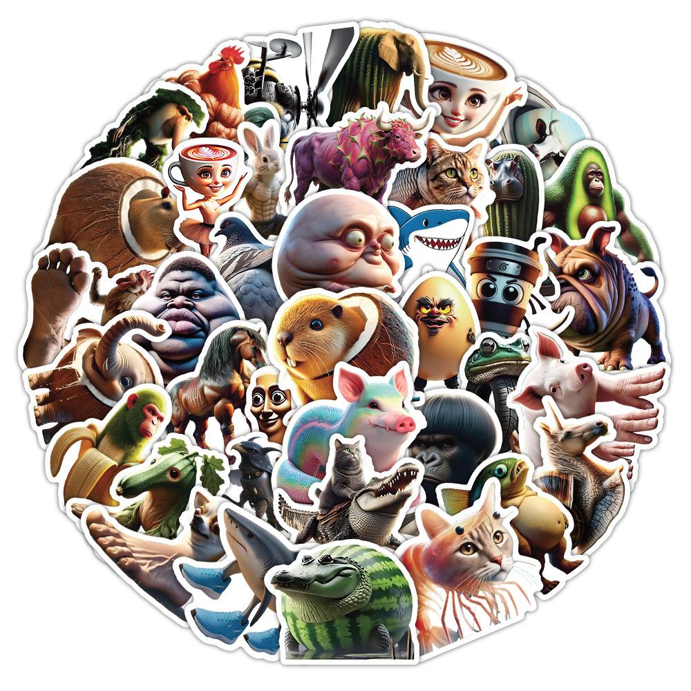 

10/50 шт. Абстрактные наклейки с животными Tung Tung Sahur Итальянский маразм Животные Мультяшная наклейка Сделай сам Багаж Телефон Кружка Гитара Детские игрушки 10pcs