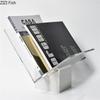 Minimalist Acrylic Transparent Bookshelf File Book Organizer Shelves Marble Base Magazine Holder Book Rack Modern Home Decor