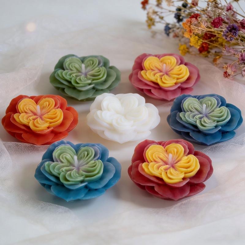 Multipurpose Flower Shape Silicone Mould Austin Rose Silicone Candle Molds for Epoxy Resin Candle Soap Home Decoration