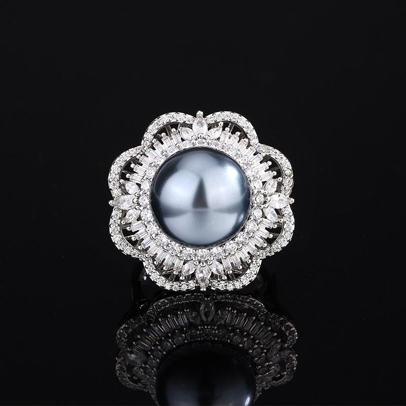 Jewelry Copper Bottom Pearl Plated Vintage Flower Set 14Mm