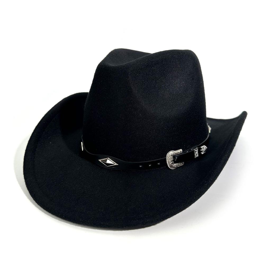 New Western Cowboy Hat Music Party Jazz Hat Autumn and Winter European and American Felt Top Hat