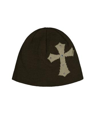 SETUP-EXE Cross Studded Beanie / Brown
