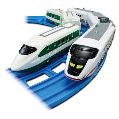 TAKARA TOMY Plarail 200 Series Color Shinkansen E3 Series Shinkansen Komachi Double Toy Train for Ages 3 and Up (E2 Series) & Set,