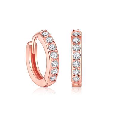 Petites boucles d'oreilles circulaires en strass brillant de 8mm pour femmes, Mini alliage brillant en Zircon cubique, bijoux de fête, cadeau de Couple