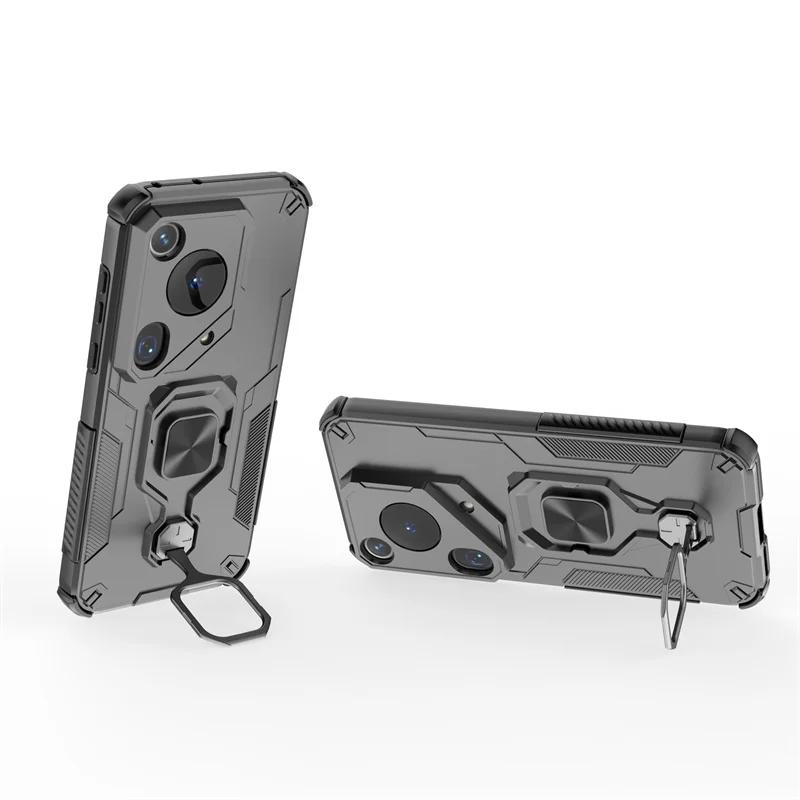 Shockproof Armor Holder Case For Huawei Pura 70 Ultra 70Pro Plus Car Magnetic Ring Lens Protect TPU+PC Back Cover for Pura70 Pro