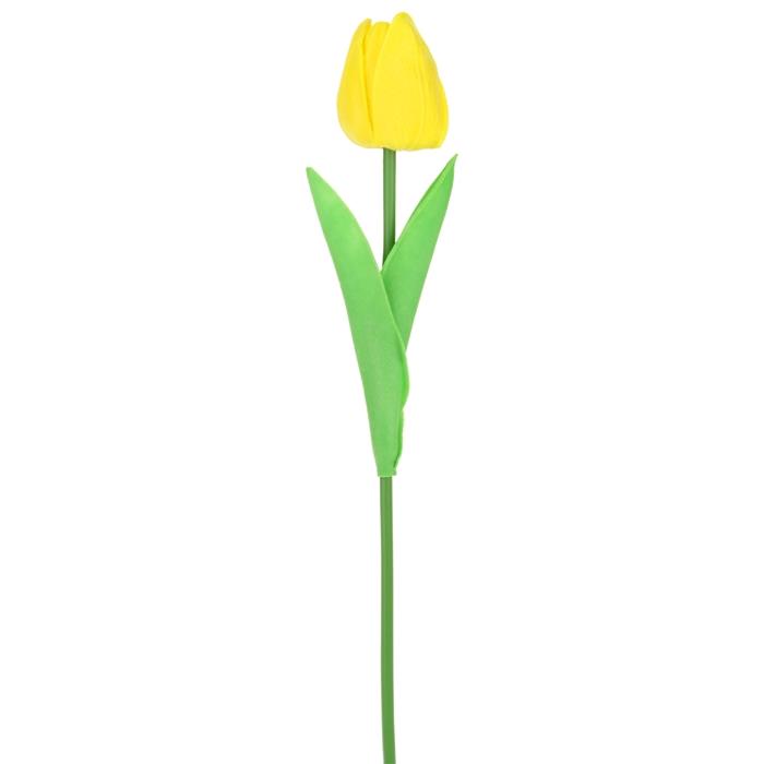 Tulips Silicone Flowers Artificial Decorative Plants for Vase 5 Pcs Yellow