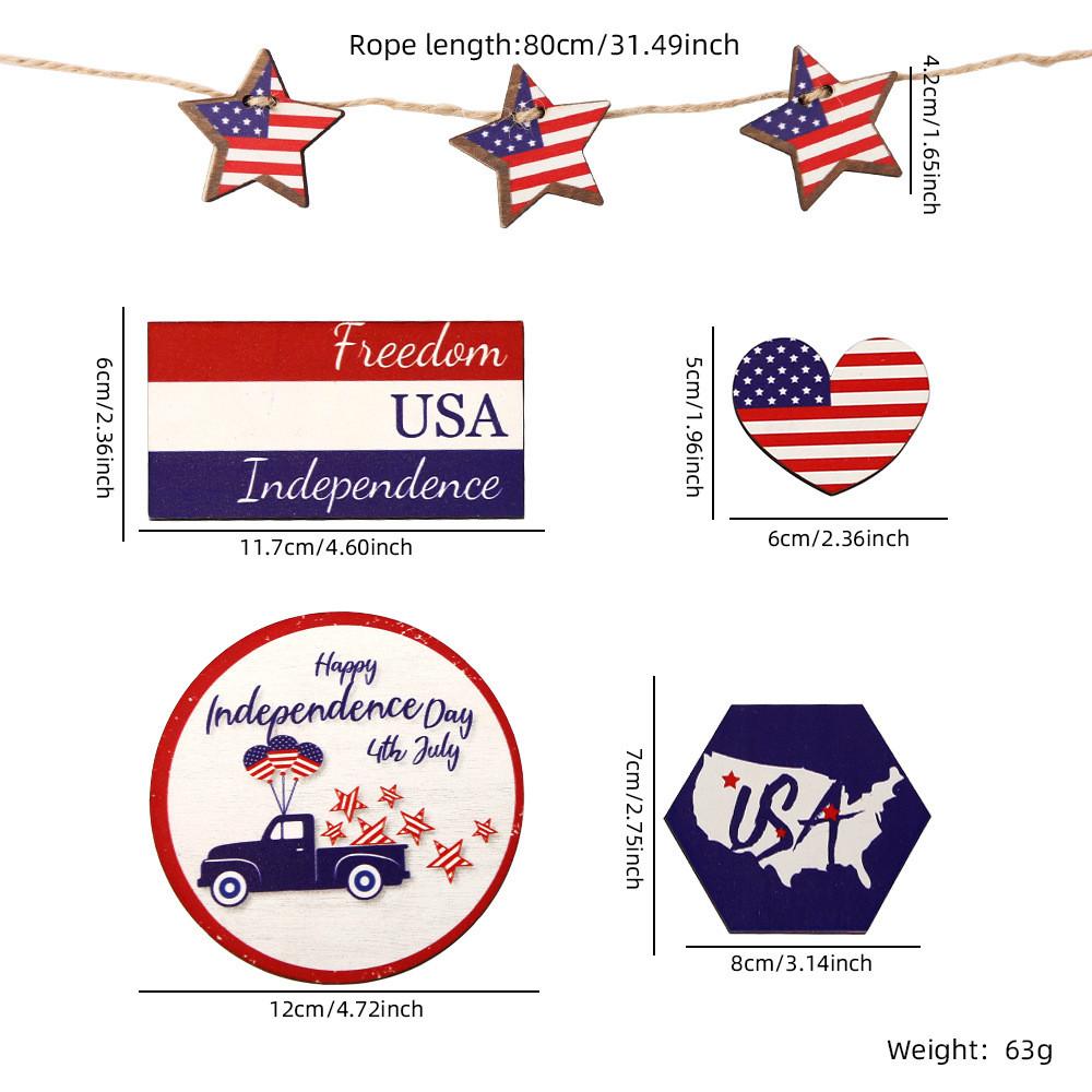 Stylish Independence Day Wooden Tray Sign Table Decoration For Party Atmosphere