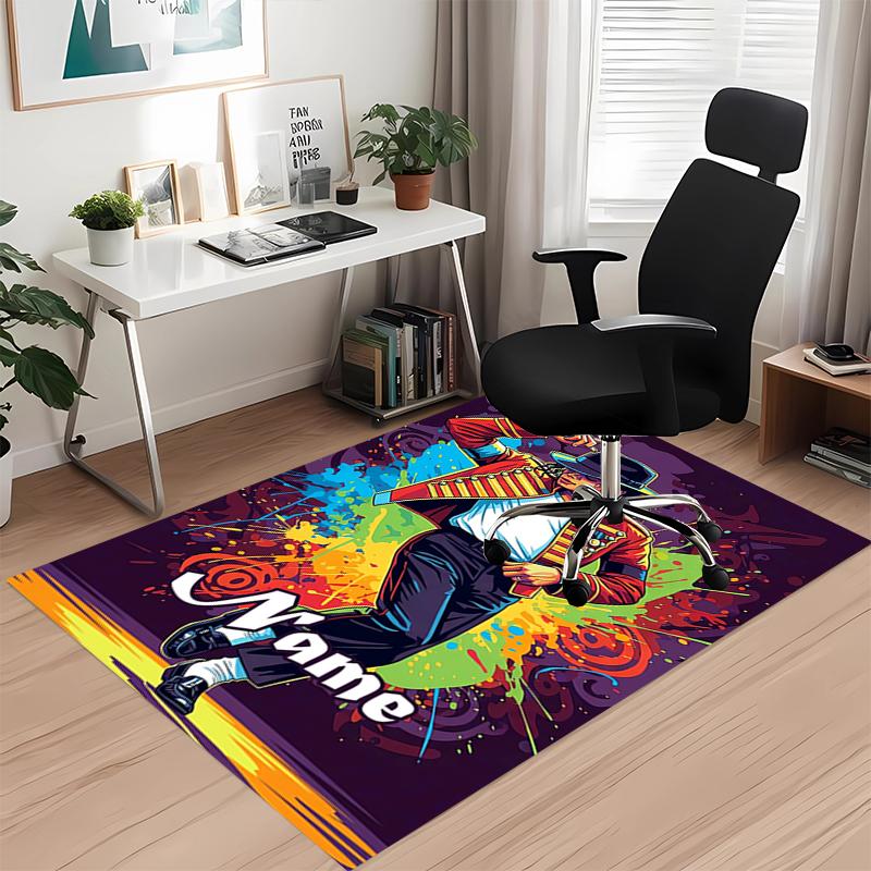 Custom Name Michael Jackson Printed Carpet, for Office Chair Living Room Bedroom Kitchen Room Decor Gifts.
