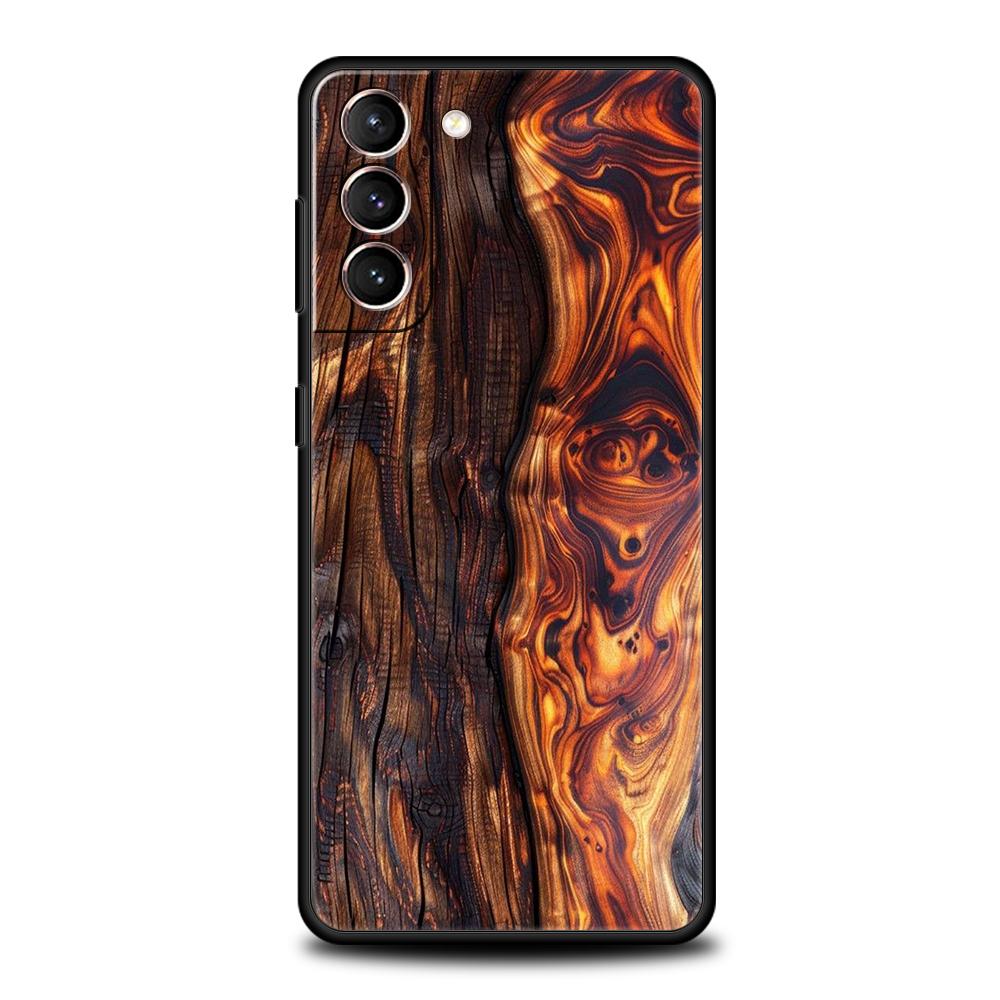 Handyhülle für Samsung Galaxy S25/S24/S23/S22/S20/S21/FE/Ultra/S10/S10E/S9/Plus/5G Weiche TPU-Hülle Vintage Holzmaserung Muster Tasche for samsung s10