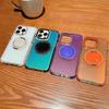 Color Changing Acrylic 360 Rotating Magnetic Stand Tpu Anti-fall Bumper Case for Iphone 15 14 13pro 11 12 14pro 15pro Max Clear Cover