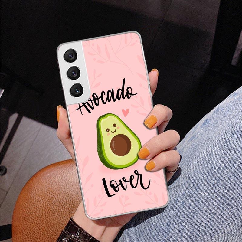 Cartoon Fruit Avocado Phnoe Case for Samsung Galaxy S26 S25 Edge S23 S24 Ultra S22 Plus S21 S20 FE Unique Cover Soft Coque Galax