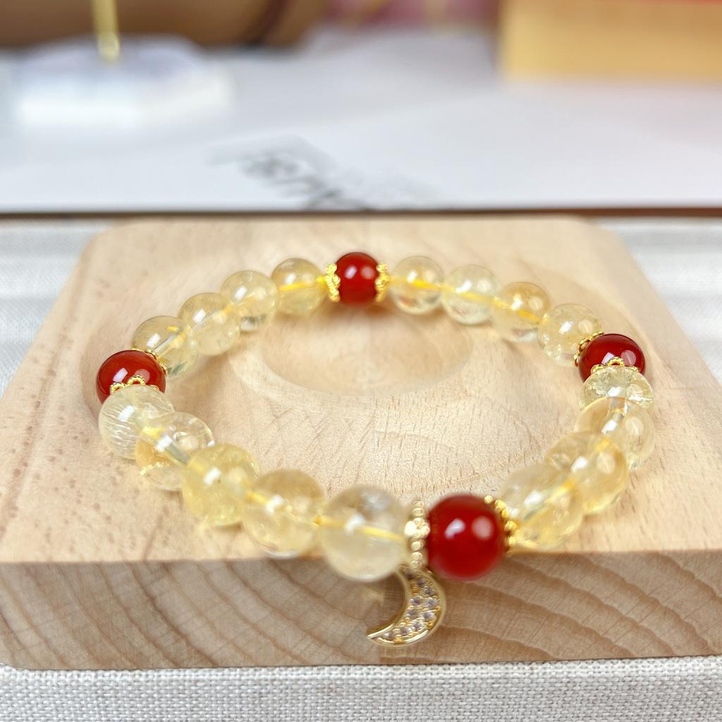 Citrine Bracelet Light Luxury Agate Bracelet Fashion Women Daily Jewelry Lucky Gift