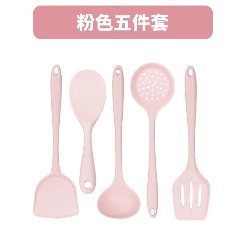 Kitchen Accessories Cooking Kitchen Set Cookware Sets, 5pcs Set Food Grade Silicone Spatula, Kitchen Slotted Spoon, Rice Spoon