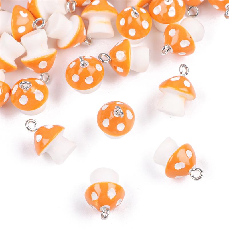 Mushroom Charm Resin Jewelry Components: DIY Pendant, Necklace, Bracelet, Earring, and Hair Accessory Materials