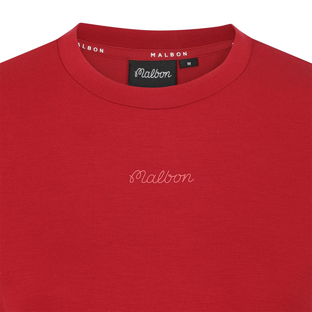 MALBON GOLF Soft Slim Round T-Shirt Red (Woman)