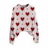 Valentine's Day Heart Long Sleeve Pullover Sweater - European & American Autumn/Winter 2026 Collection