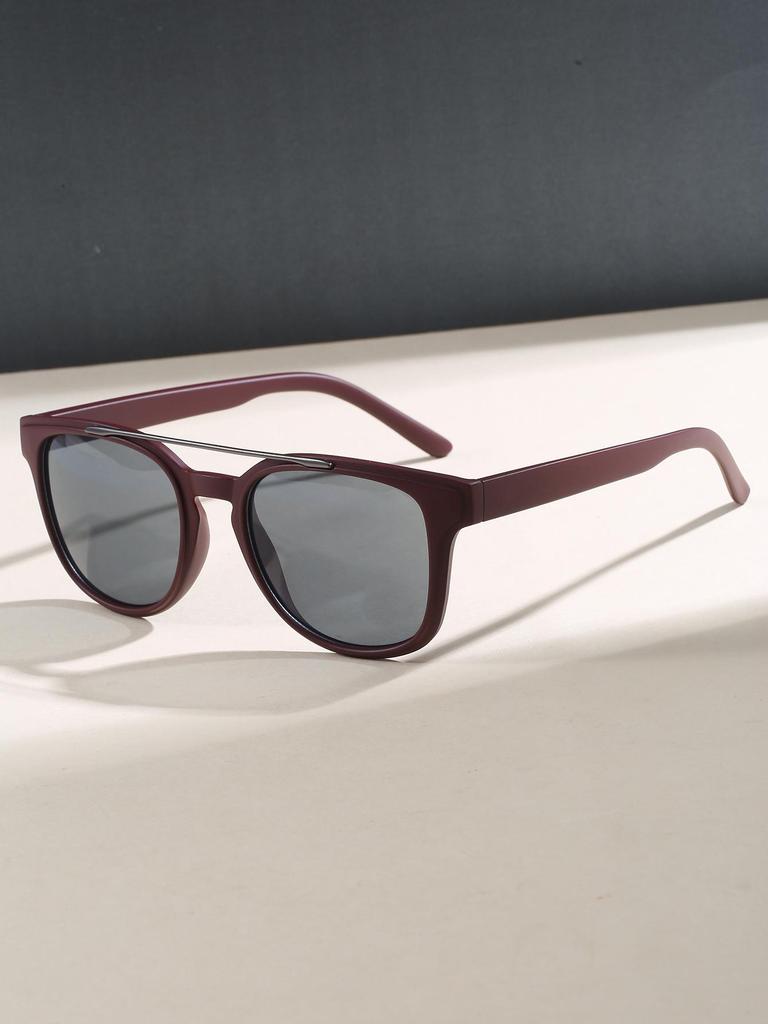 Retro Unisex Double Bridge Square Sunglasses - Fashionable, Versatile, Simple, Trendy Outdoor Sun Protection