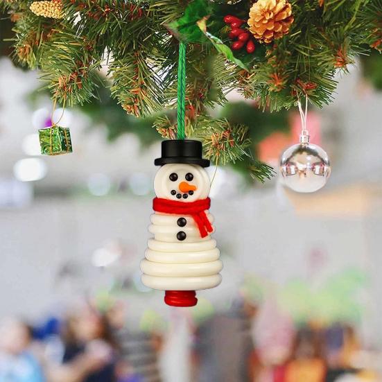 4Pcs/Set Snowman Ornament Kit Santa Claus Snowman Xmas Tree Shape Pendant