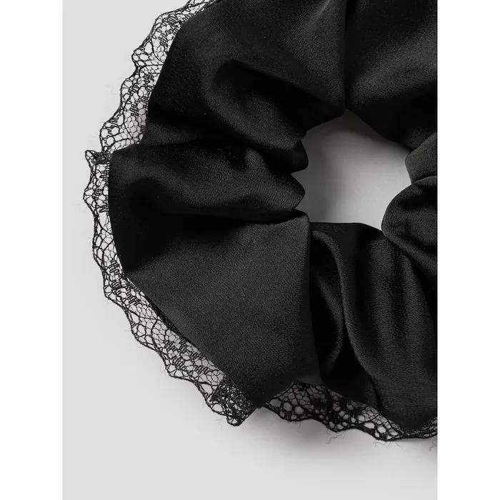 [8 Seconds] Lace Satin Scrunchie Black (356796AM55)