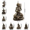 Antique Copper Buddha Statue Home Living Room Office Decoration Figurines Retro Brass Chinese Tibetan Green Tara Buddha Statue
