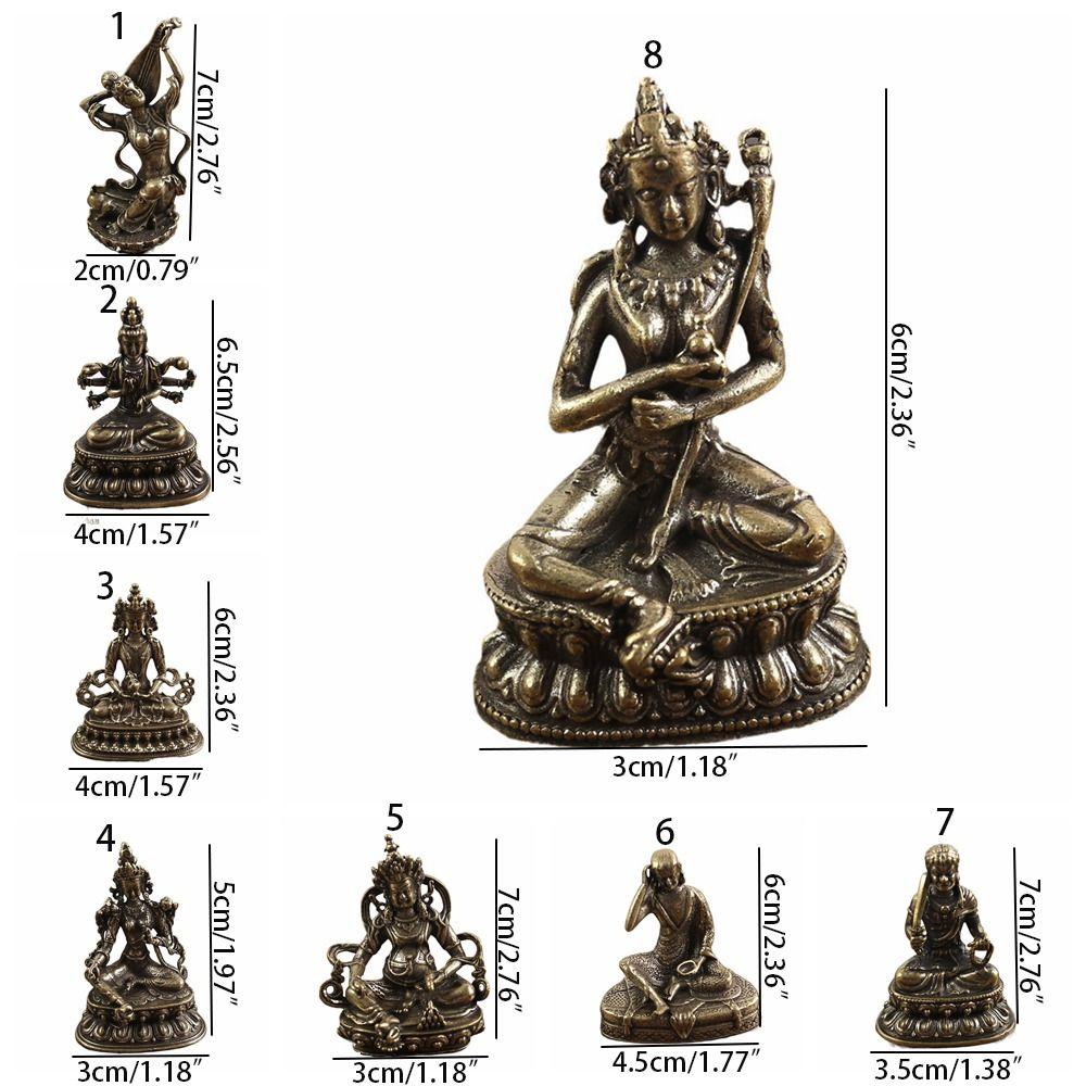 Antique Copper Buddha Statue Home Living Room Office Decoration Figurines Retro Brass Chinese Tibetan Green Tara Buddha Statue