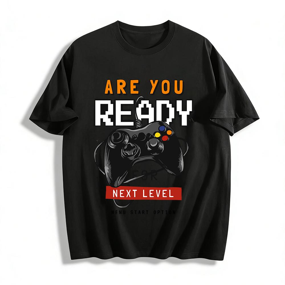 

Are You Ready For Next Level Retro Gamer Graphic Tee Pure cotton T-shirt XXS