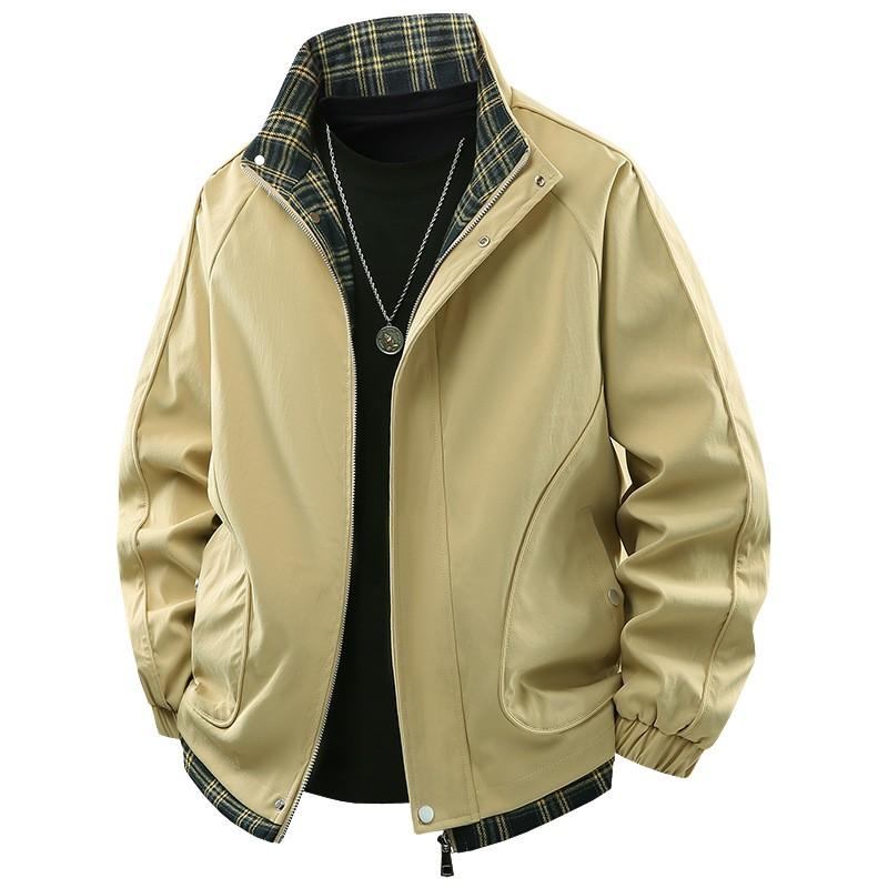 

Spring Autumn Men s Casual Jackets Zipper Windbreaker Windproof Coat Stand Collar Baseball XS
