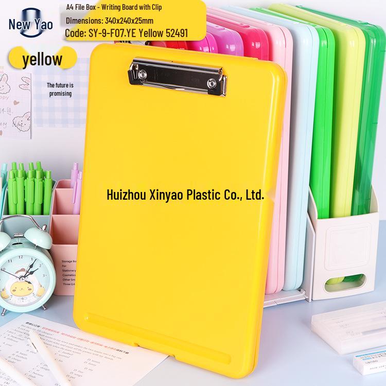 Large Capacity A4 File Box with Pen Slot & Clipboard for A5 Paper Storage