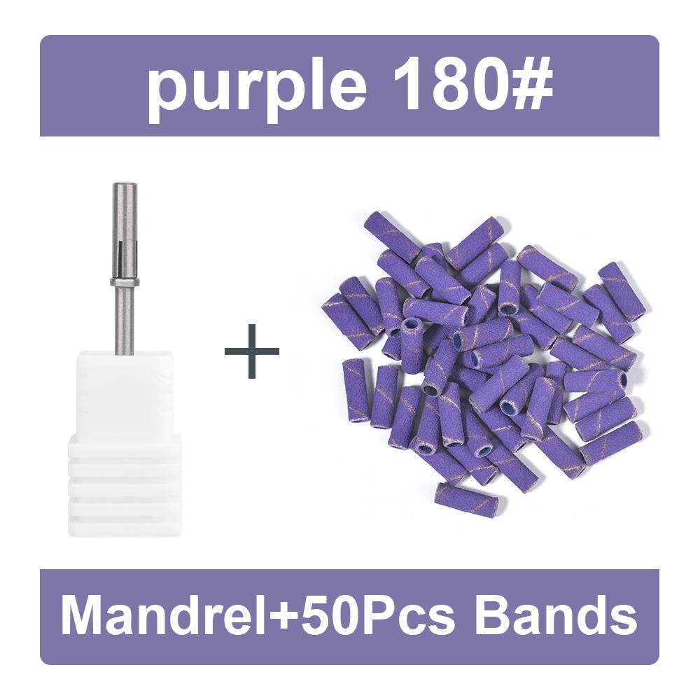 50Pcs 3MM Mini Nail Sanding Bands With Shaft 3/32" Nail Drill Bits Sand Bands Dead Skin Calluses Nail Gel Remove Nail Tool Set