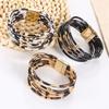 New Leopard Print Multi-Layered Aid Magnet Bracelet For Women  PU Leather Bracelet Bohemian Party Jewelry