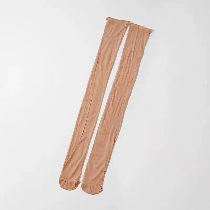 Oberschenkelhohe Strümpfe für Damen Spitze Strumpfhalter Ölglänzend Transparent Feinstrumpfhose 8 Denier