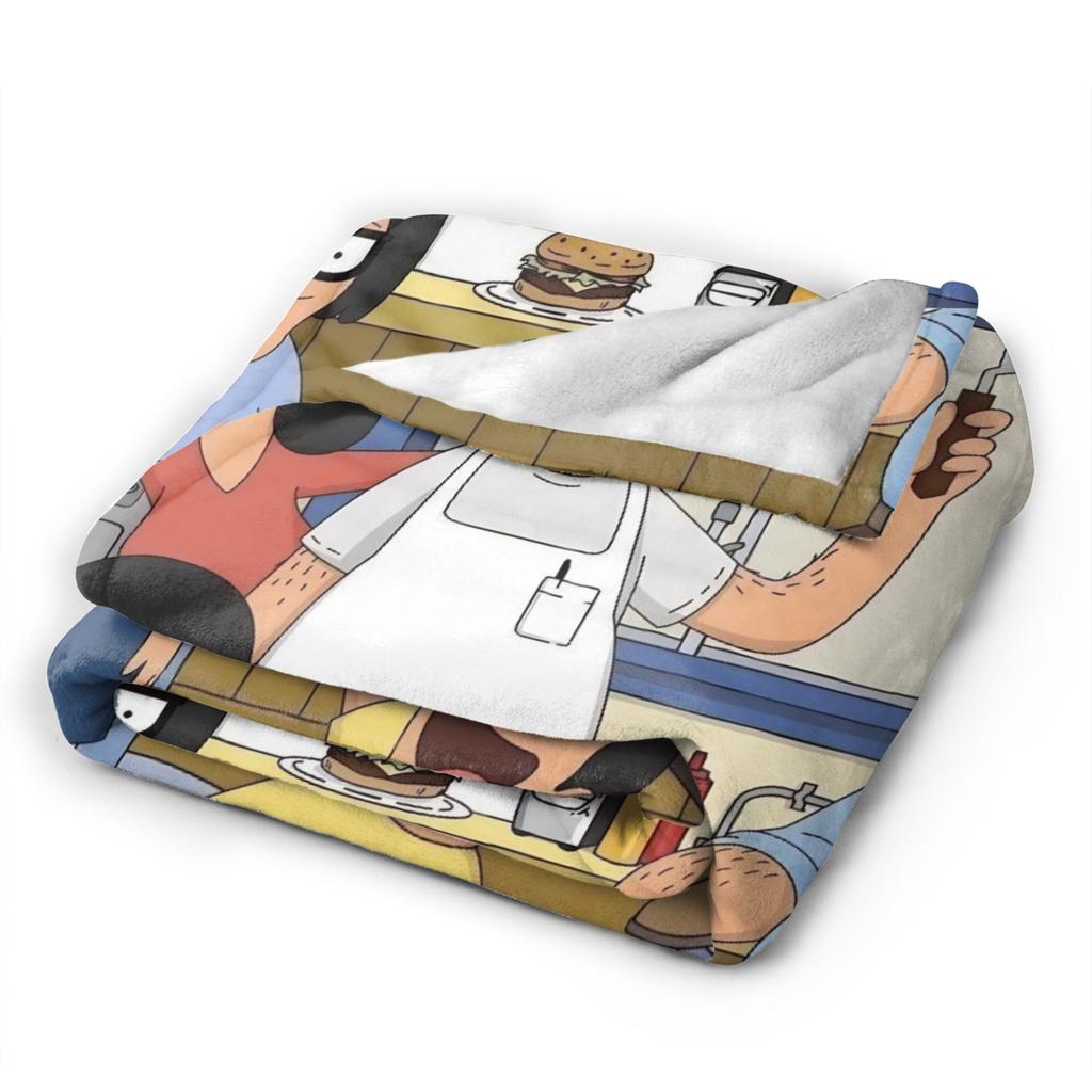 Bob Burgers Flannel Blanket Winter Super Warm Throw Blanket for Kids Couch Chair Aesthetic Bedspread Sofa Bed Cover