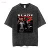 Blade Wesley Snipes Vampire Horror Movie T Shirt Vintage Washed Stylish Unisex Fashion Slightly Streetwear Graphic