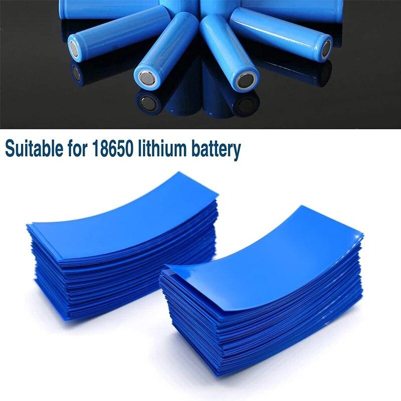 100Pcs Flat PVC Heat Shrink Tubing Tube For 18650 Battery Shrink Film Sleeve Shrink Film Self-Adhesive Insulator