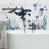 Underwater Whale Seaweed Jellyfish Bathroom Bathtub Wall Sticker Waterproof Home Background Decoration Self-Adhesive
