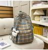 Schoolbag high-value retro style plaid schoolbag for women's autumn and winter new Korean ins middle and high school students versatile backpack