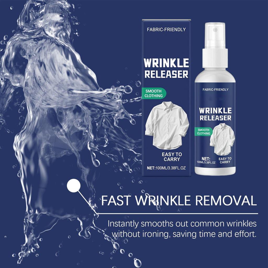 Spray Rilascia Rughe 100ml Asciugatura Rapida Antistatico Spray per Stirare i Vestiti Formato da Viaggio Portatile Ausilio per la Stiratura Cura Facile dei Tessuti
