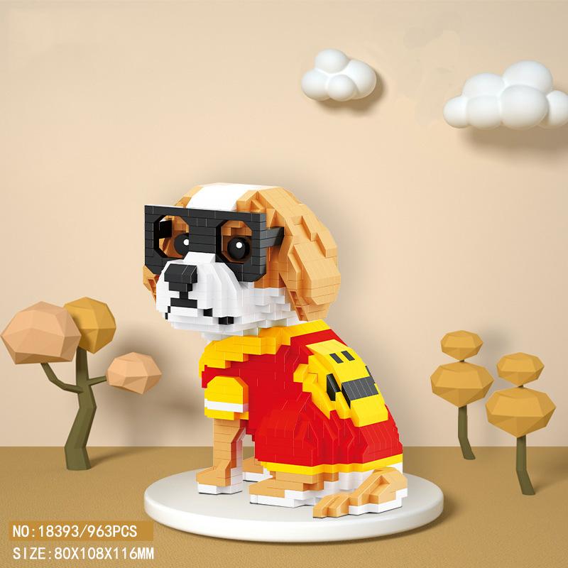 

Lovely Pet Puppy Animal Nanobrick Animation Dog Micro Diamond Block Schnauzer Bulldog Siberian Husky Labrador Corgi Brick Toys