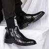 Fashion Boots Men Winter Shoes Black Leather Boots Mens Footwear Warm Plush Fur Winter Boots For Men Zapatos Hombre
