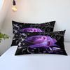 Three-Piece Rose Floral Style 3D Printed Quilt Cover Home Textile Bedding Kit