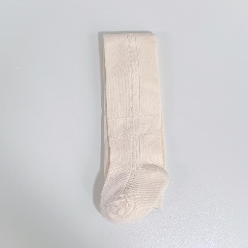 

Newborn Open Crotch Leggings: Solid Color, Spring/Autumn Pantyhose, White Side Twist Design for Girls XL 110-125cm