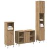 Bathroom Furniture Set with Shelf 3 Pcs Artisan Oak Wood Based Material