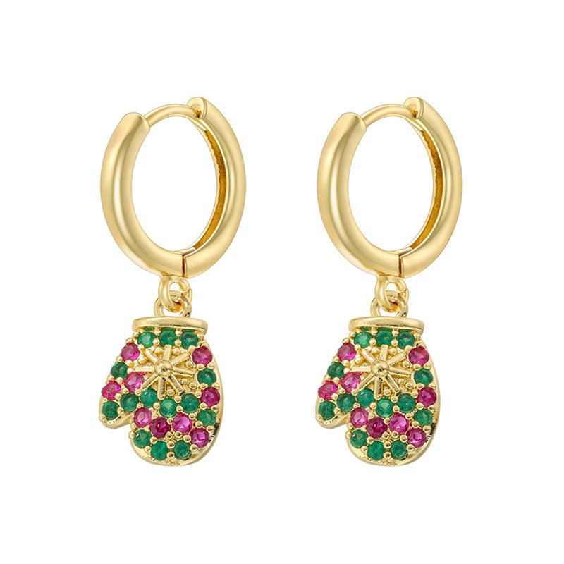 Sweet And Cute Christmas Element Earrings Ear Ring Wind Christmas Gloves Socks Earrings Women Ve1005-1009