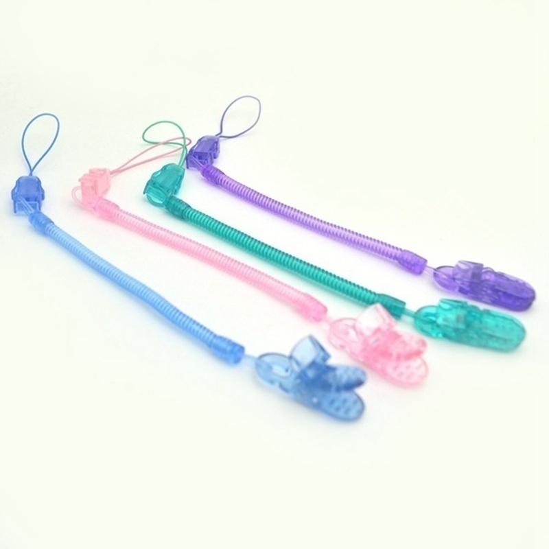2pcs Baby Infant Toddler Dummy Pacifier Spring Soother Nipple Clip Chain Holder Strap TYS