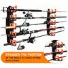Garage Rod Storage Solutions 2Pcs Wall Mount Fishing Holder, 5 Pole Display Mounted Rack for Shed, Horizontal Organizer Stand Heavy Duty