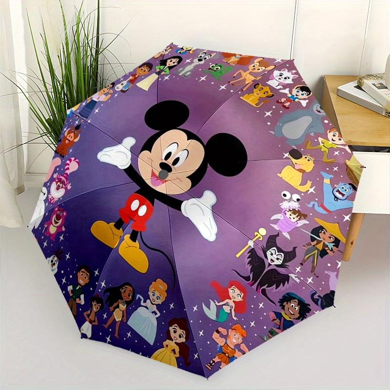 

Mickey Mouse,Disney Characters Automatic Opening and Closing Fashion umbrella - 8-rib Folding Design, Lightweight and Portable, Suitable for